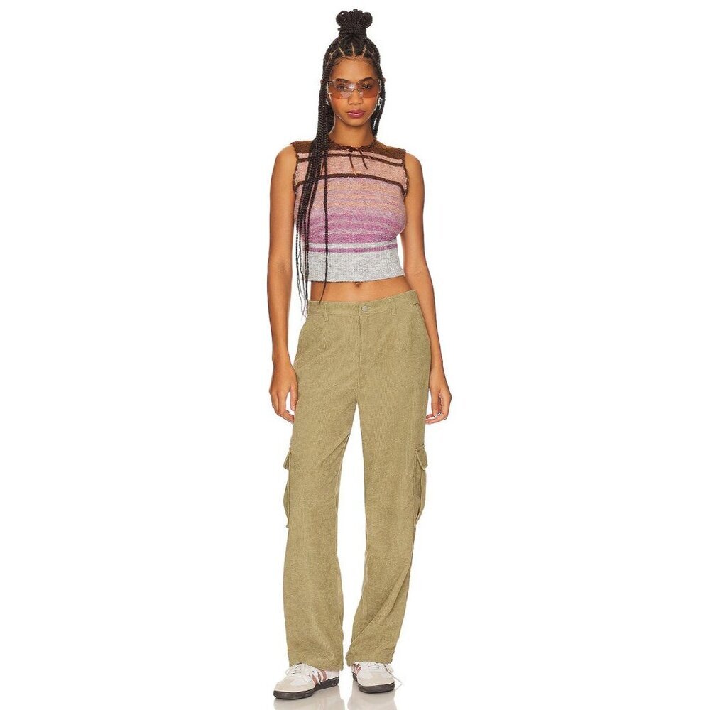superdown Willow Cargo Pants in Army Green Small New Womens Corduroy Trousers